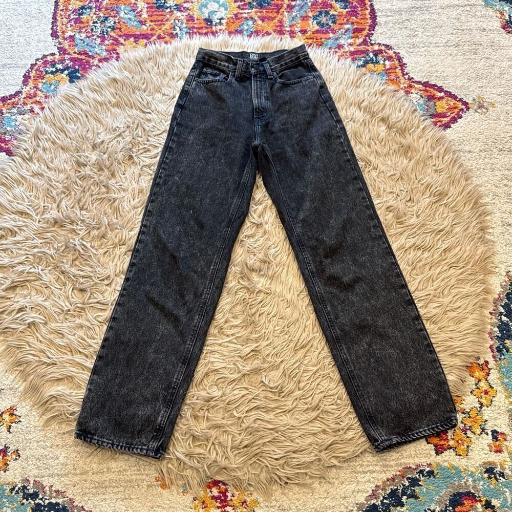 BDG black baggy jeans blue stitching size 25